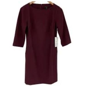 Ann Taylor Burgundy mini dress with 3/4 sleeves. Like new.